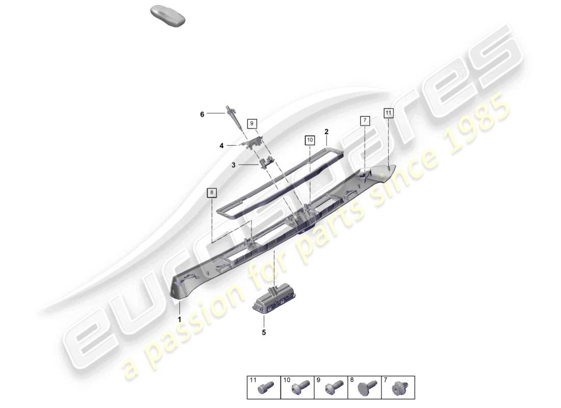 porsche 2025 (cayenne e3 pa) griffleiste für heckklappe, teilediagramm