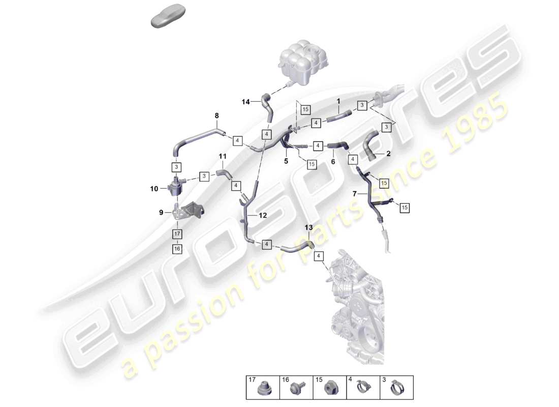 porsche 2025 (cayenne e3 pa) heizung für modelle ohne zusatzheizung ersatzteildiagramm