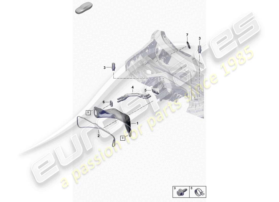 porsche 2025 (cayenne e3 pa) heizungswasserkasten-teilediagramm