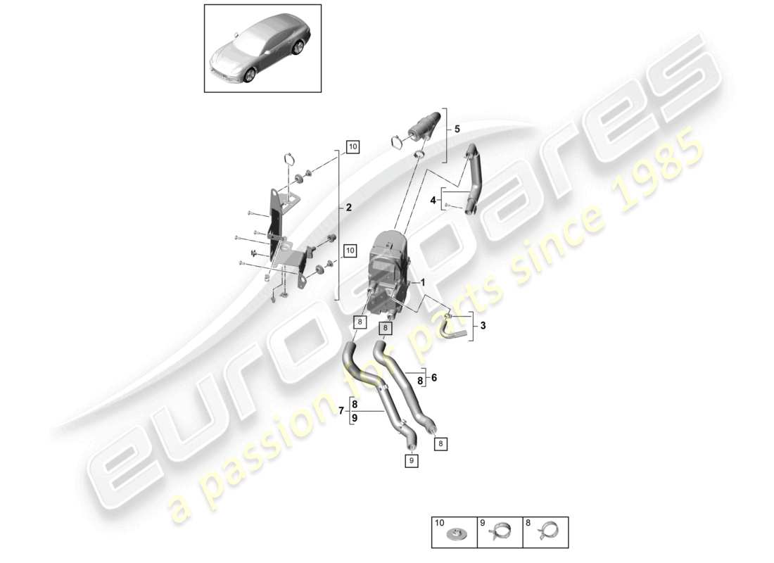 porsche 2021 (panamera 971-1) zusatzheizung und zubehörteilediagramm