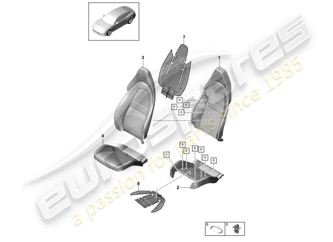 porsche 2021 (panamera 971-1) sitz für komfortsitz teilediagramm