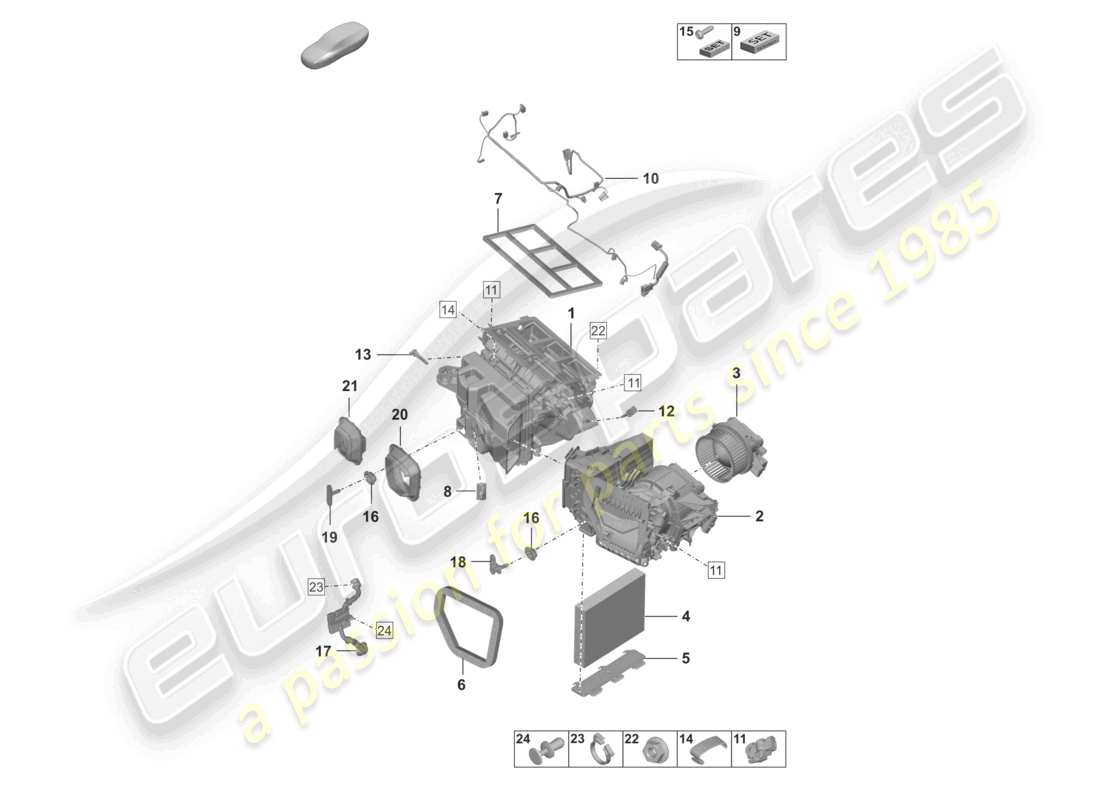 porsche 2024 (992-2 gt3/rs/st) klimaanlage teilediagramm