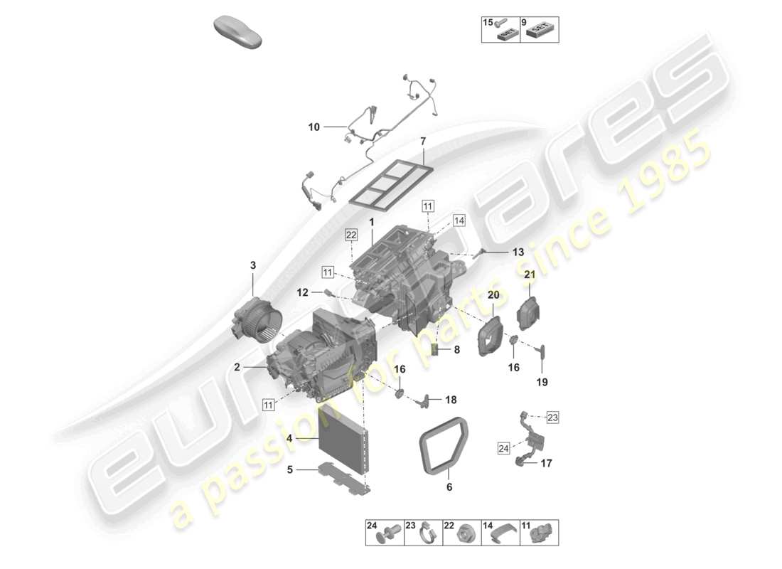 porsche 2024 (992-2 gt3/rs/st) klimaanlage teilediagramm