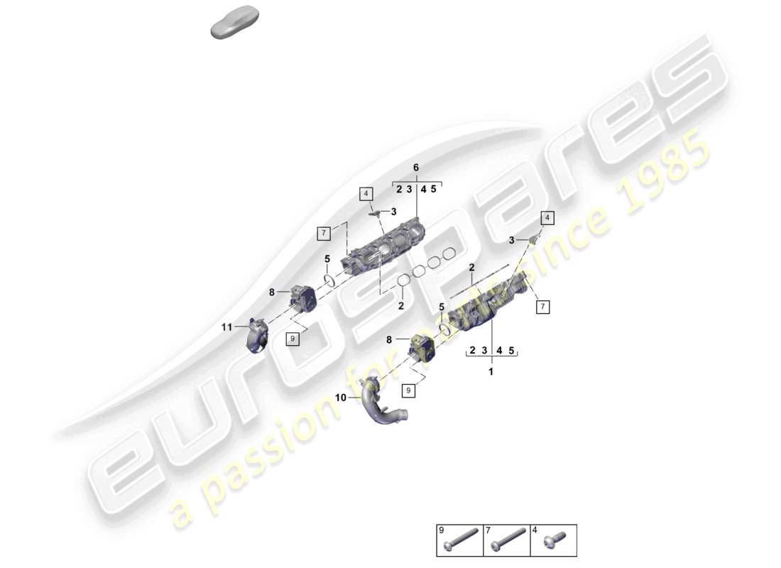 porsche 2025 (cayenne e3 pa) ansaugkrümmer-drosselklappenadapter teilediagramm