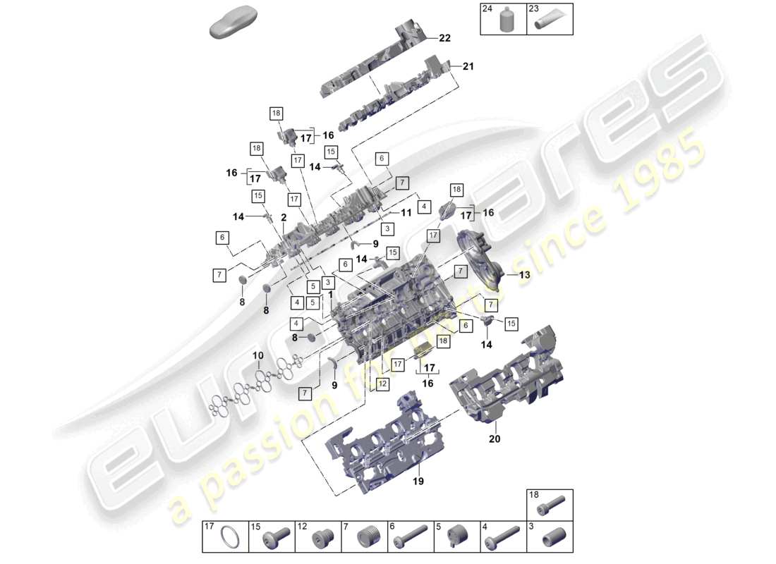 porsche 2025 (cayenne e3 pa) zylinderkopfhaube schalldämpfer zubehör teilediagramm