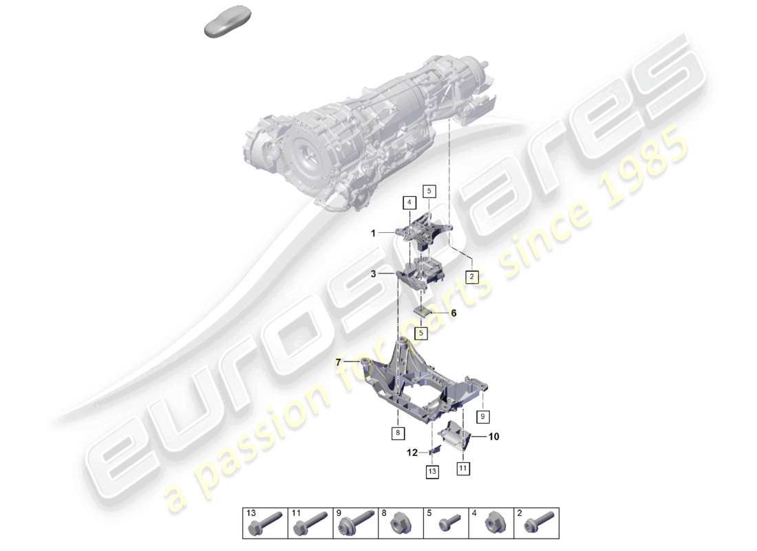 porsche 2025 (cayenne e3 pa) getriebehalterung getriebeträger teilediagramm