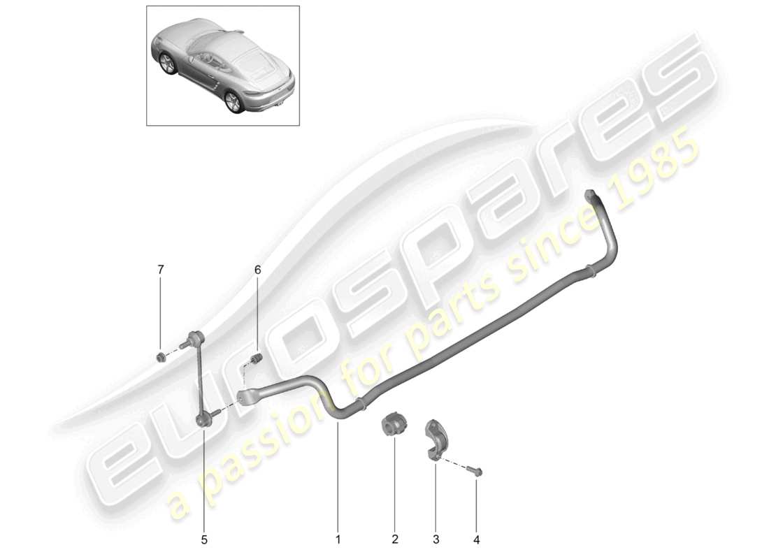 porsche 2025 (718 cayman) stabilisator teilediagramm