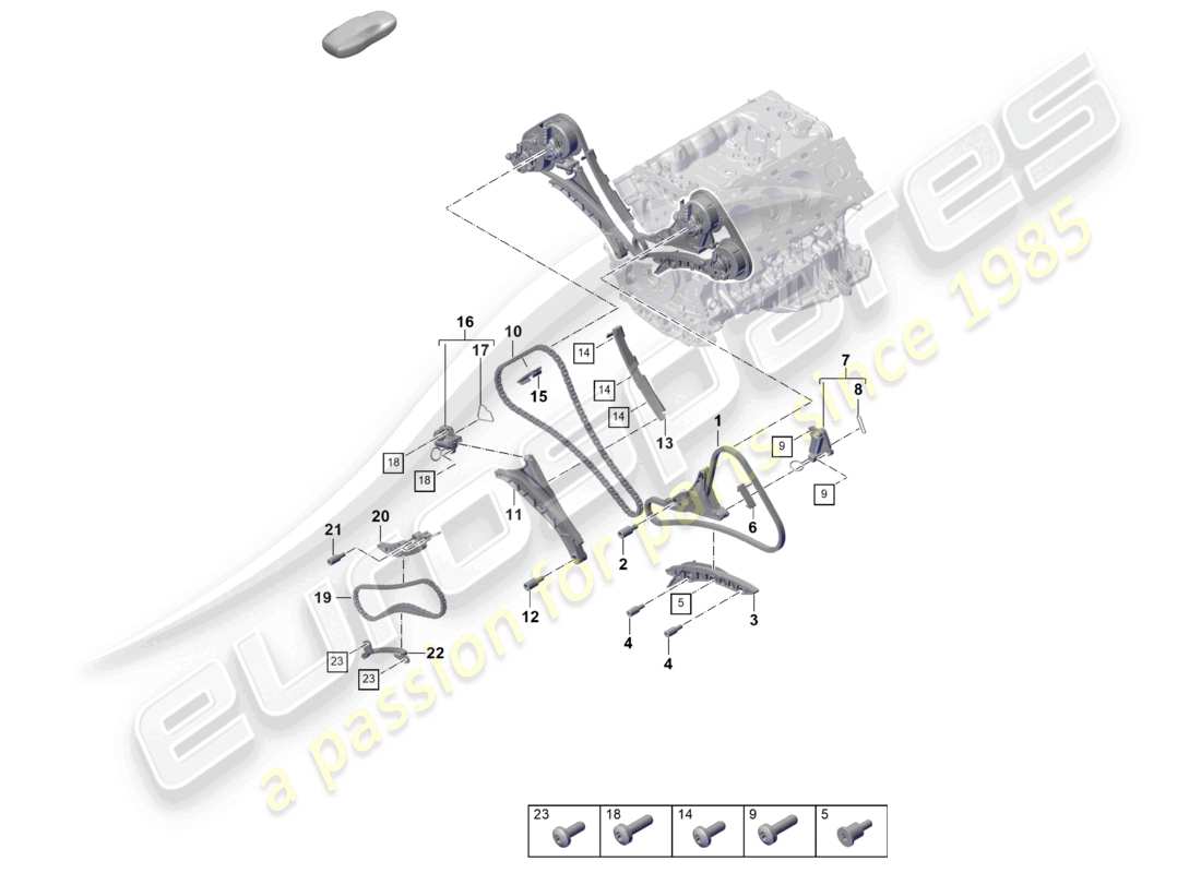 porsche 2025 (cayenne e3 pa) steuerketten-gleitschiene kettenspanner teilediagramm