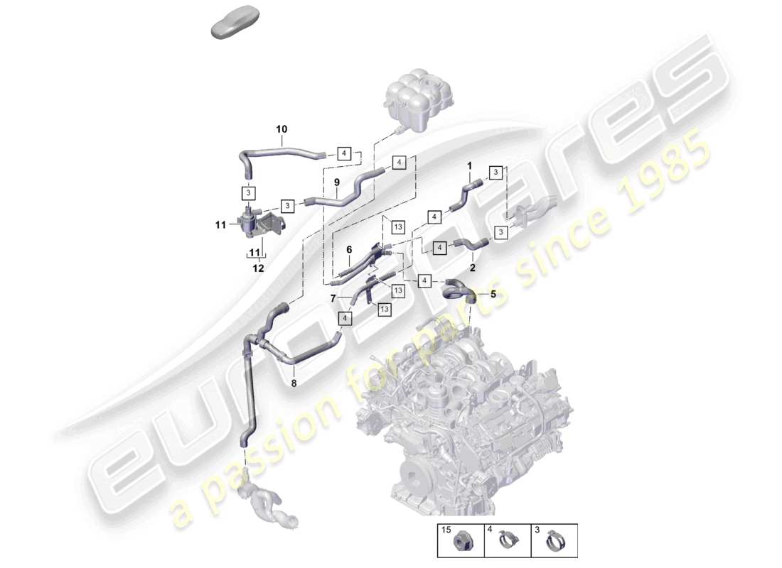 porsche 2023 (cayenne e3 pa) heizung für modelle ohne zusatzheizung ersatzteildiagramm