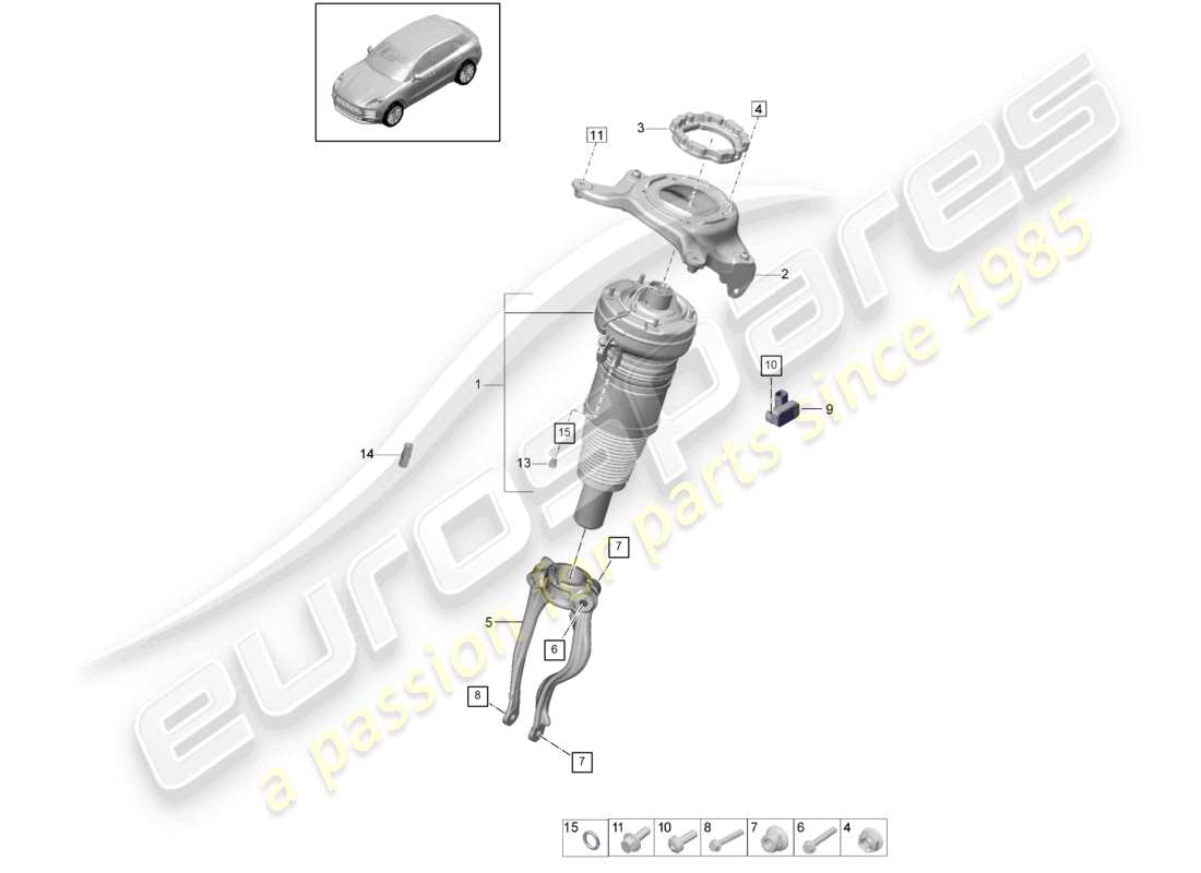 porsche 2021 (macan) luftfederung ersatzteildiagramm