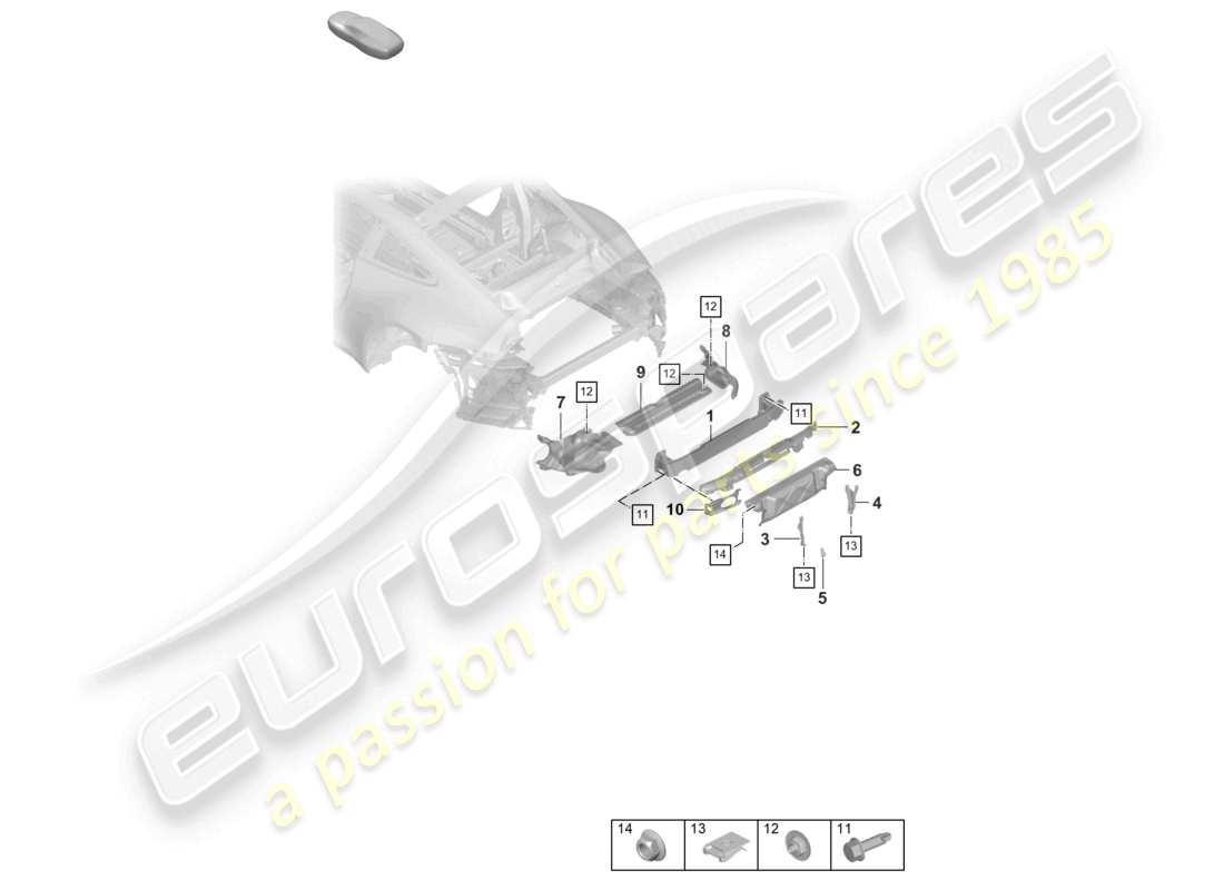 eine teilezeichnung aus dem porsche 2020 (992-1 turbo / s) teilekatalog