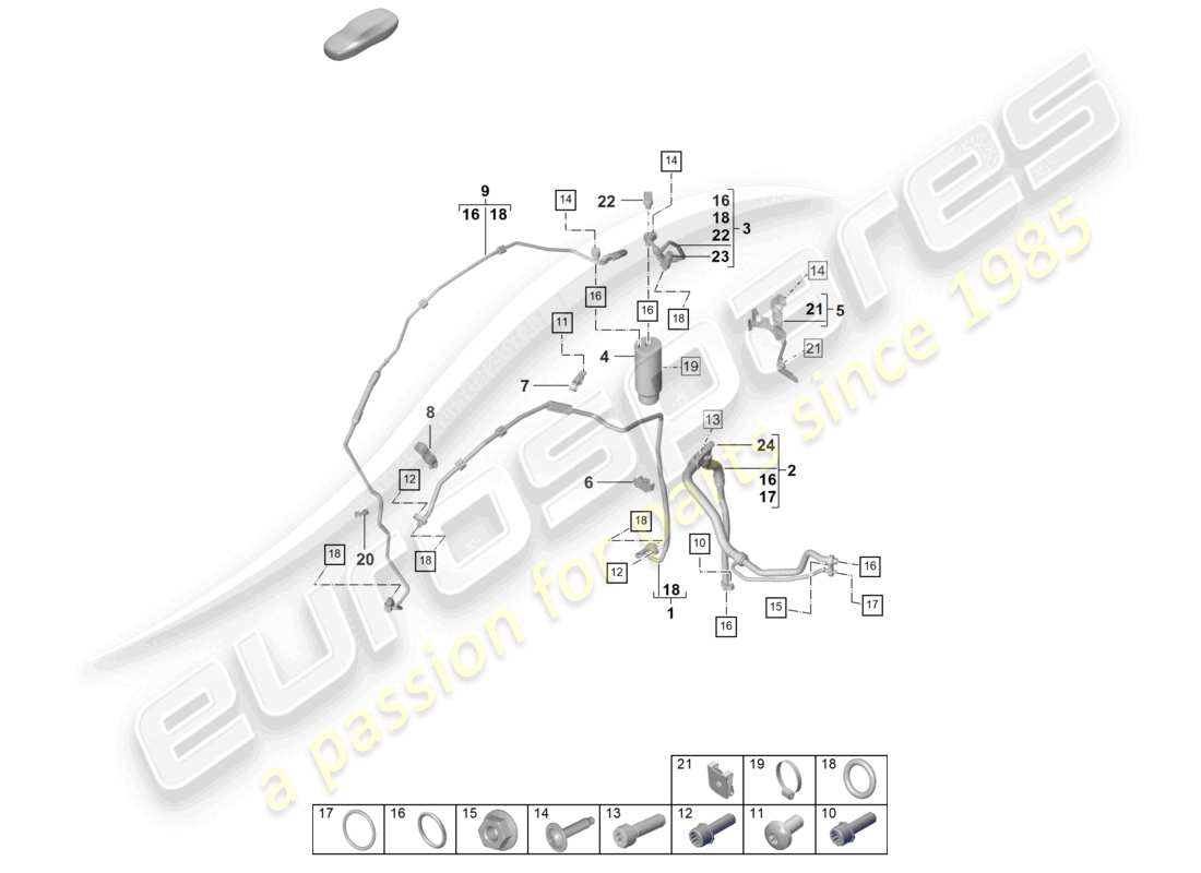 ein Teilediagramm aus dem Porsche 2021 (992-1) Teilekatalog