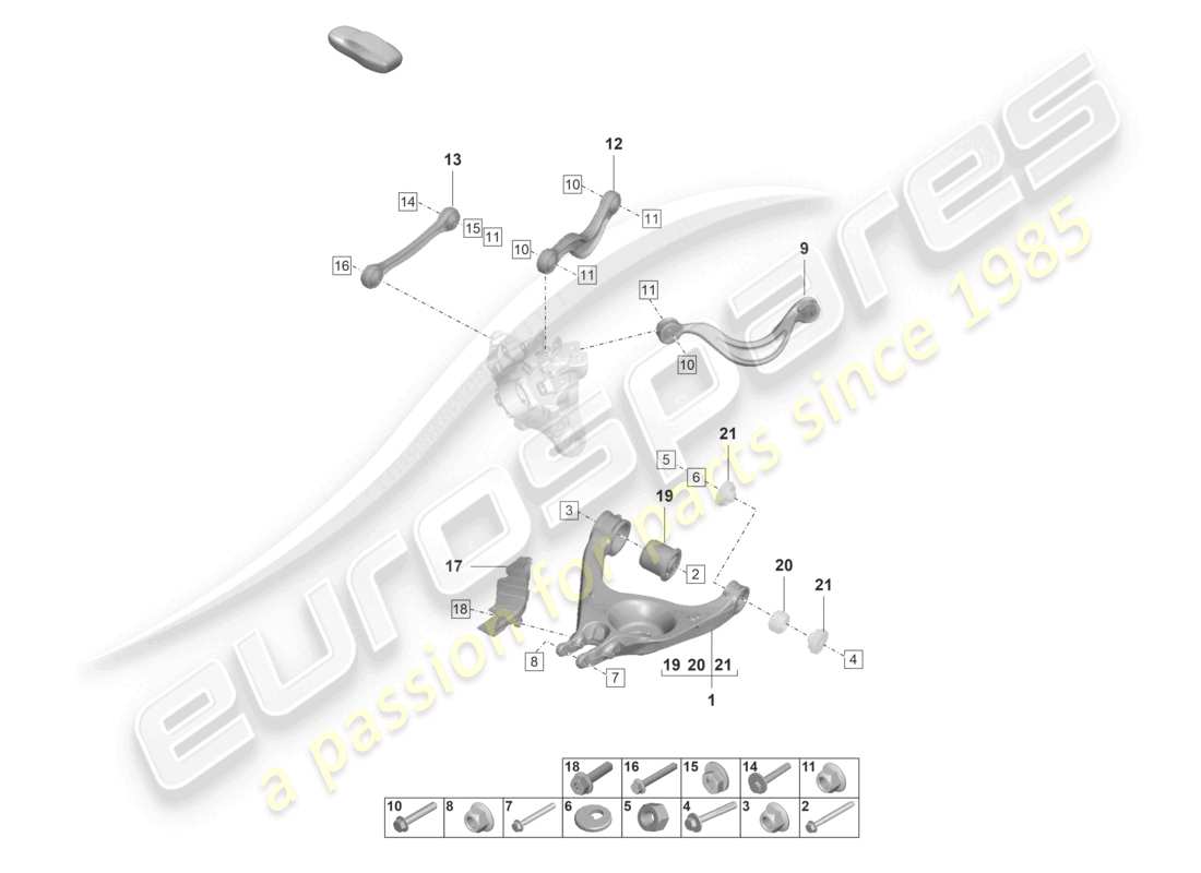 porsche 2021 (panamera 971-2) wishbone-ersatzteildiagramm