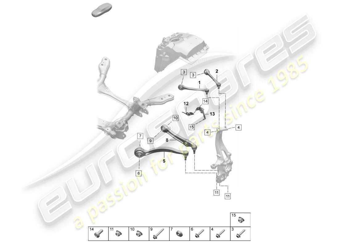 porsche 2025 (macan-e) querlenkerführung niveausensor teilediagramm