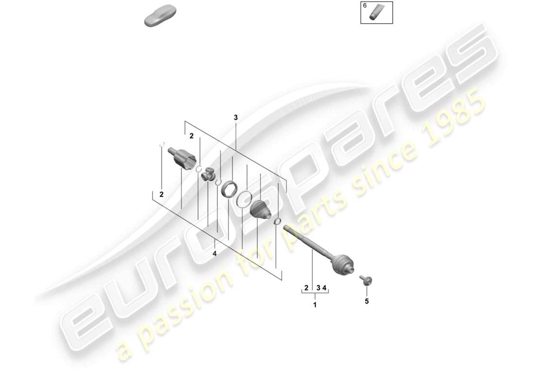 porsche 2025 (macan-e) antriebswelle gkn vorderachse teilediagramm