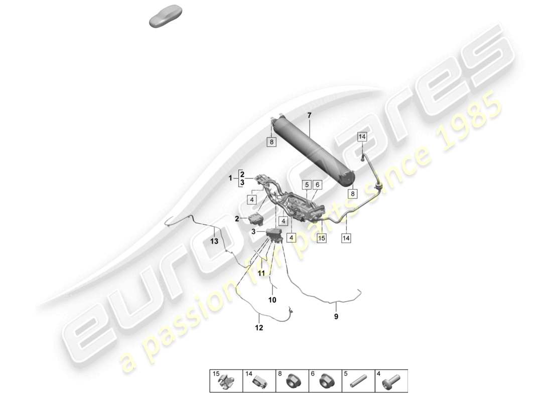 porsche 2026 (taycan 9j1-2) kompressor luftversorgungseinheit teilediagramm