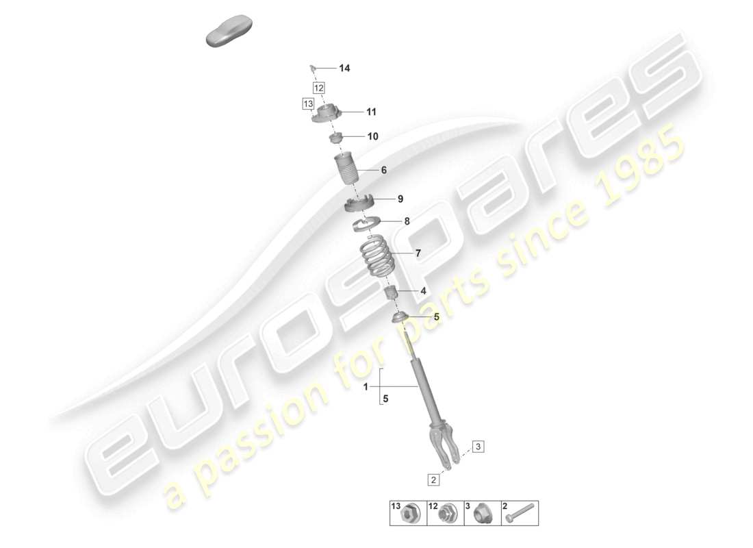 porsche 2023 (taycan 9j1-1) stahlfederung stoßdämpfer schraubenfeder teilediagramm