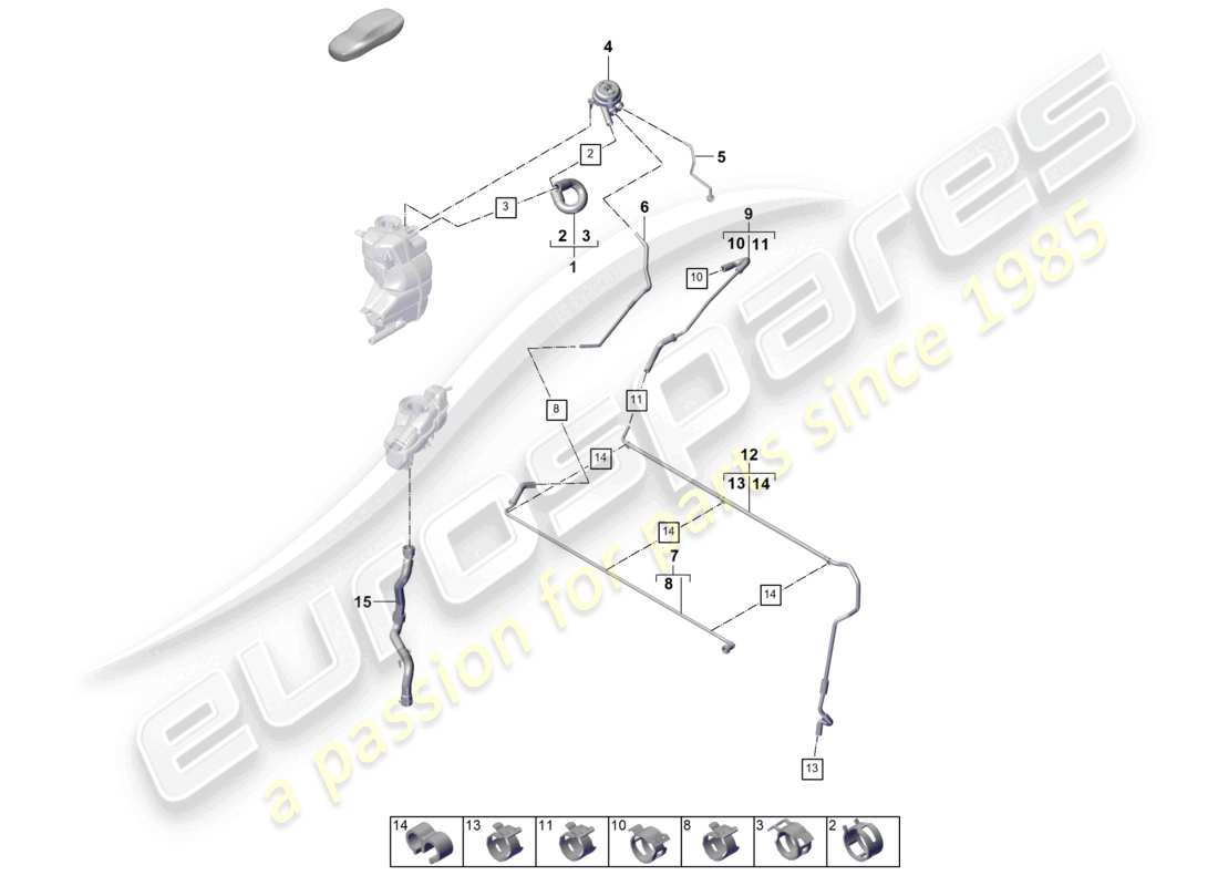 porsche 2024 (panamera 976) kühlmittelkühlsystem teilediagramm