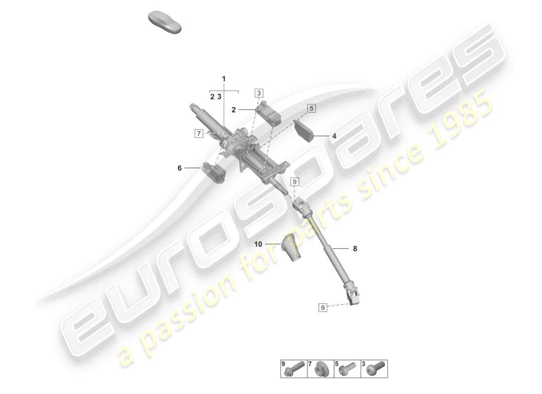 porsche 2022 (taycan 9j1-1) lenksäule ersatzteildiagramm