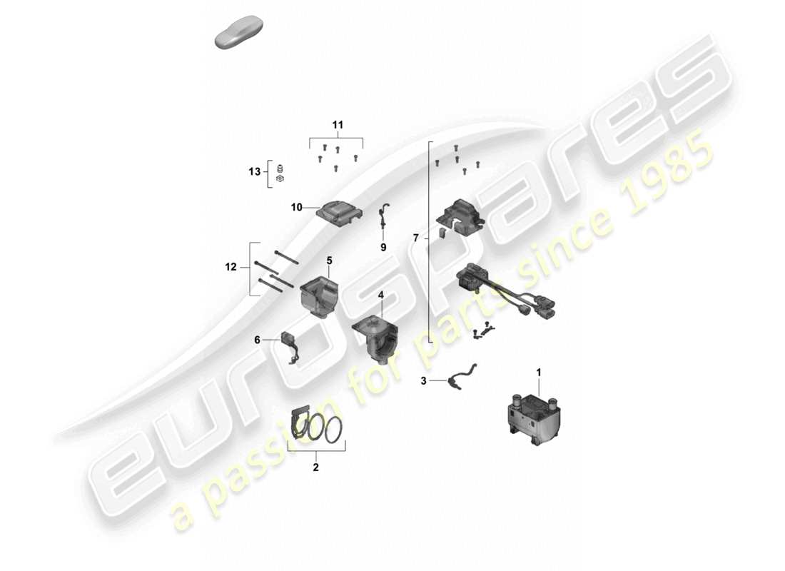 porsche 2025 (cayenne e3 pa) reparatursätze für zusatzheizungen teilediagramm