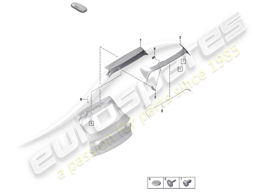porsche 2025 (cayenne e3 pa) heckspoiler dach sport design paket teilediagramm