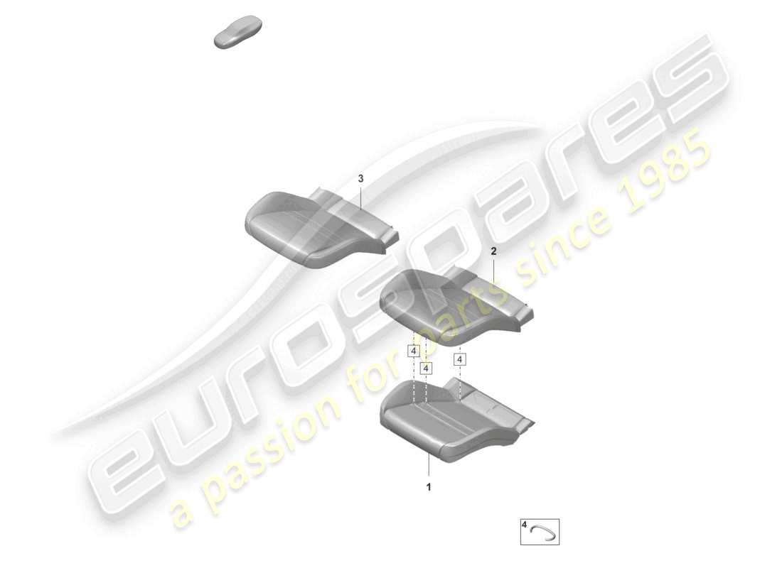 porsche 2022 (panamera 971-2) schaumstoffteil sitzbezug komfortsitz für modelle mit sitzbelüftung teilebild