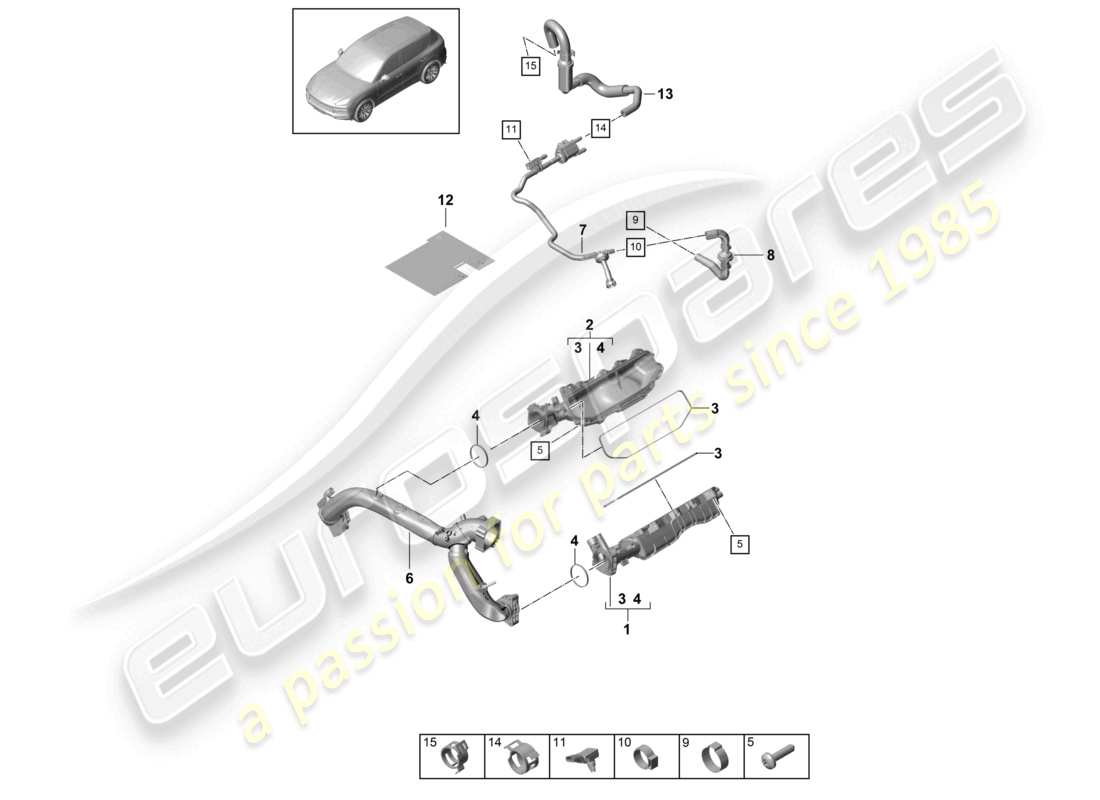 porsche 2023 (cayenne e3 9ya/9yb) ansaugkrümmerentlüftung für kraftstofftank teilediagramm