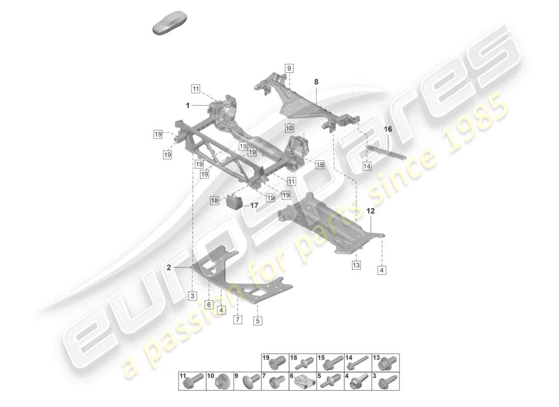 porsche 2024 (panamera 971-2) querträger stützrahmen schutzblech teilediagramm