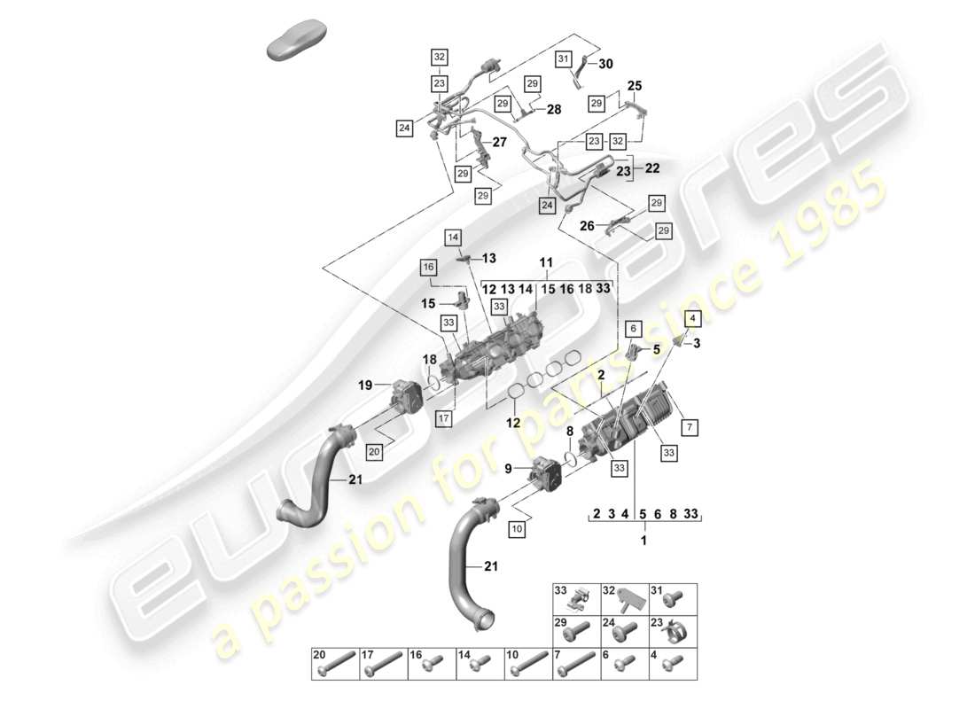 porsche 2021 (panamera 971-2) ansaugkrümmerentlüftung für kraftstofftank teilediagramm