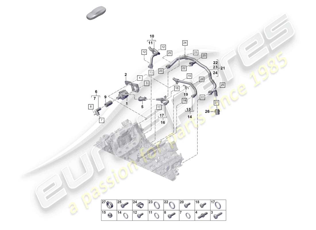 porsche 2021 (panamera 971-2) kühlmittelkühlsystem 2 ersatzteildiagramm