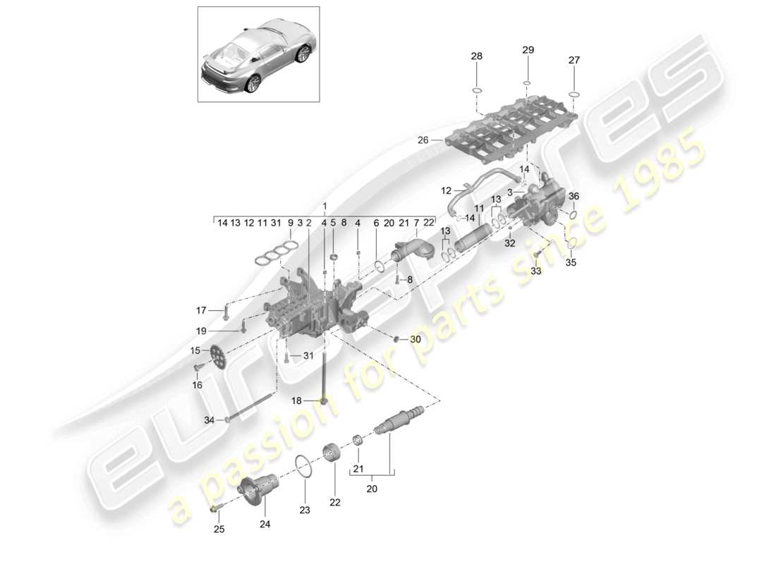 porsche 2021 (991-2 r/gt3/rs) ölpumpe ersatzteildiagramm