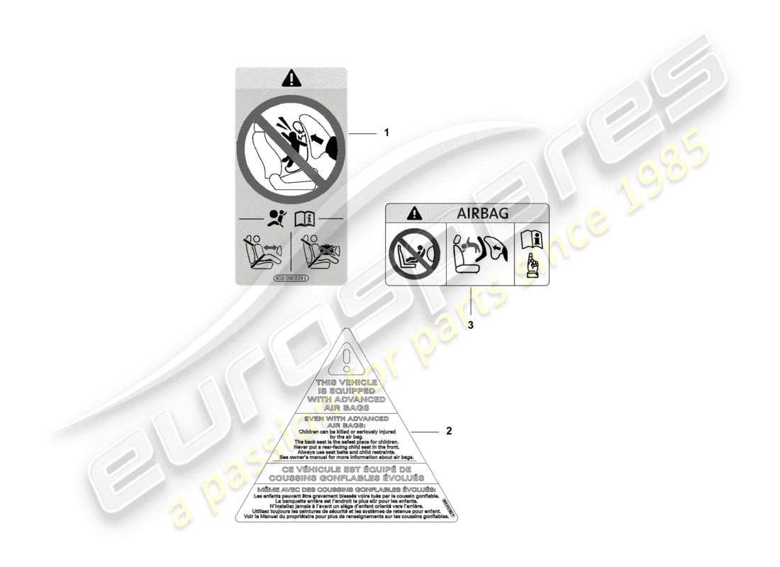 porsche 2026 (macan-e) hinweis airbag-teilediagramm
