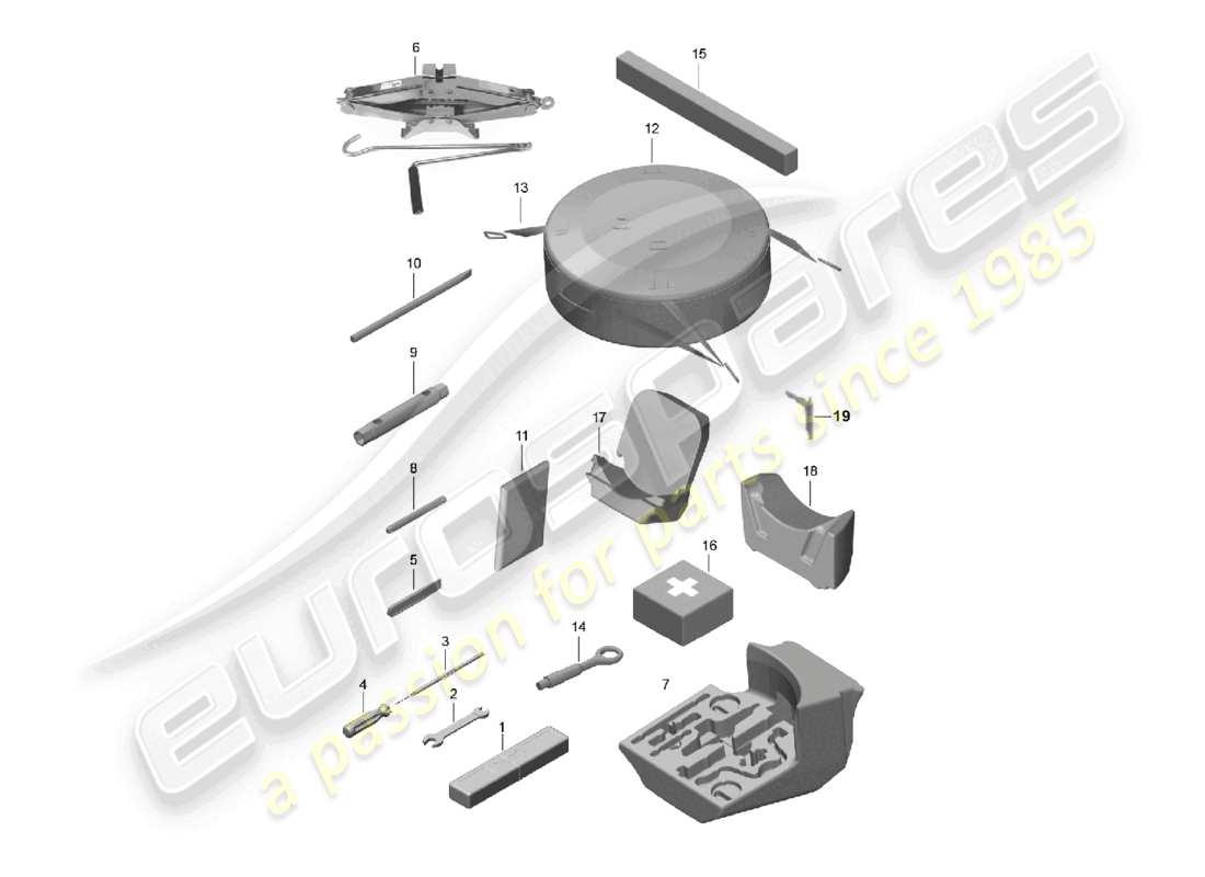 porsche 2023 (718 boxster) werkzeugheber-ersatzteildiagramm