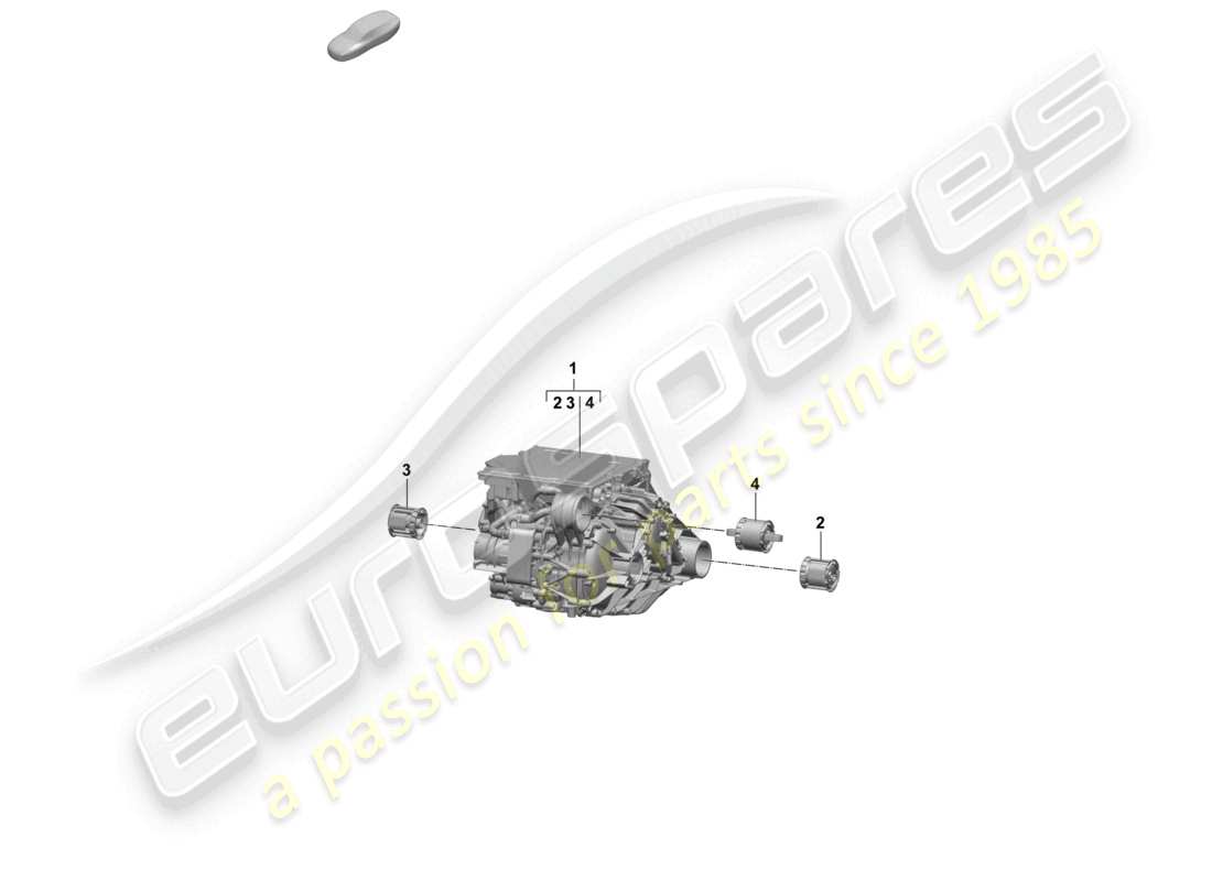 porsche 2025 (macan-e) fahrmotor für e-antrieb vorderachse ersatzteildiagramm