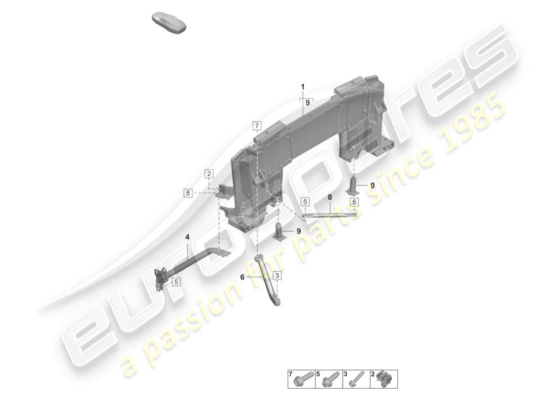 porsche 2022 (992-1 turbo / s) überrollschutz-überrollbügel teilediagramm
