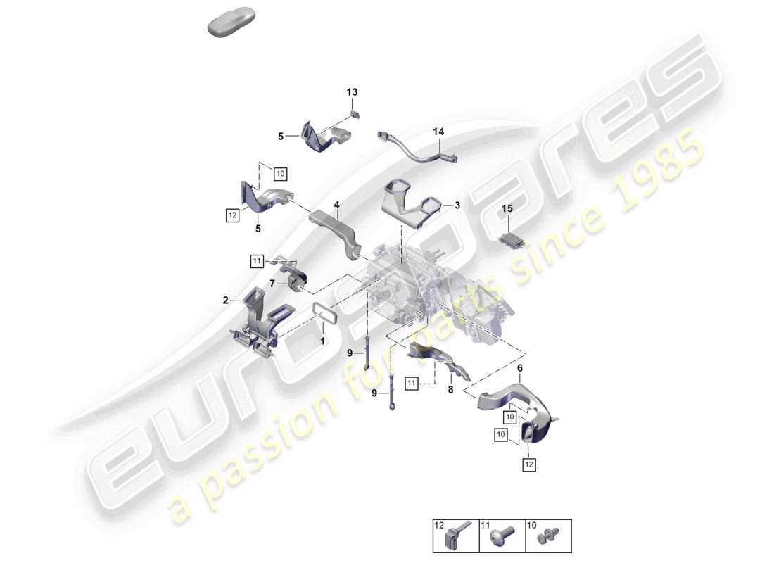 porsche 2025 (cayenne e3 pa) klimaanlage linkslenker luftführung armaturenbrett teilediagramm