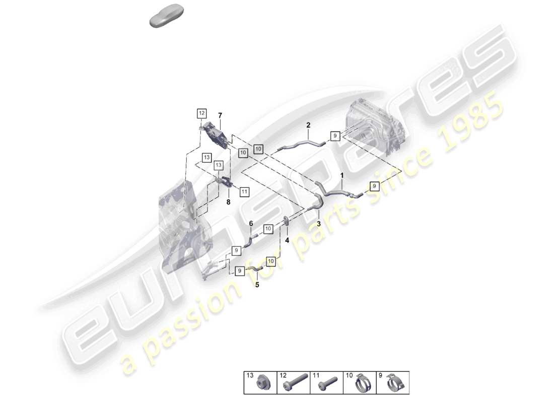 porsche 2025 (cayenne e3 pa) heizung lhd hochtemperaturkreislauf hochvoltheizung (ptc) für fahrzeuge mit hybridantrieb ersatzteilzeichnung