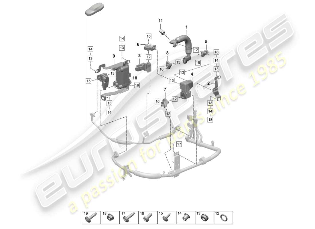 porsche 2026 (taycan 9j1-2) wärmetauscher der klimaanlage teilediagramm