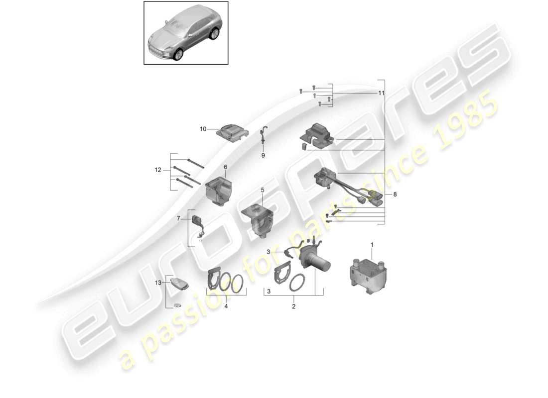 porsche 2021 (macan) standheizung heizgerät reparatursatz teilediagramm