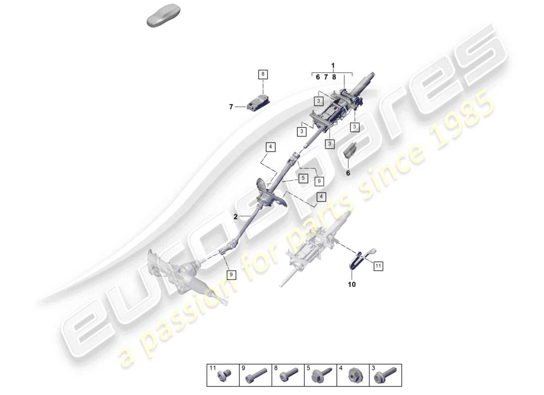 porsche 2024 (cayenne e3 pa) lenksäule zwischenlenkwelle teilediagramm