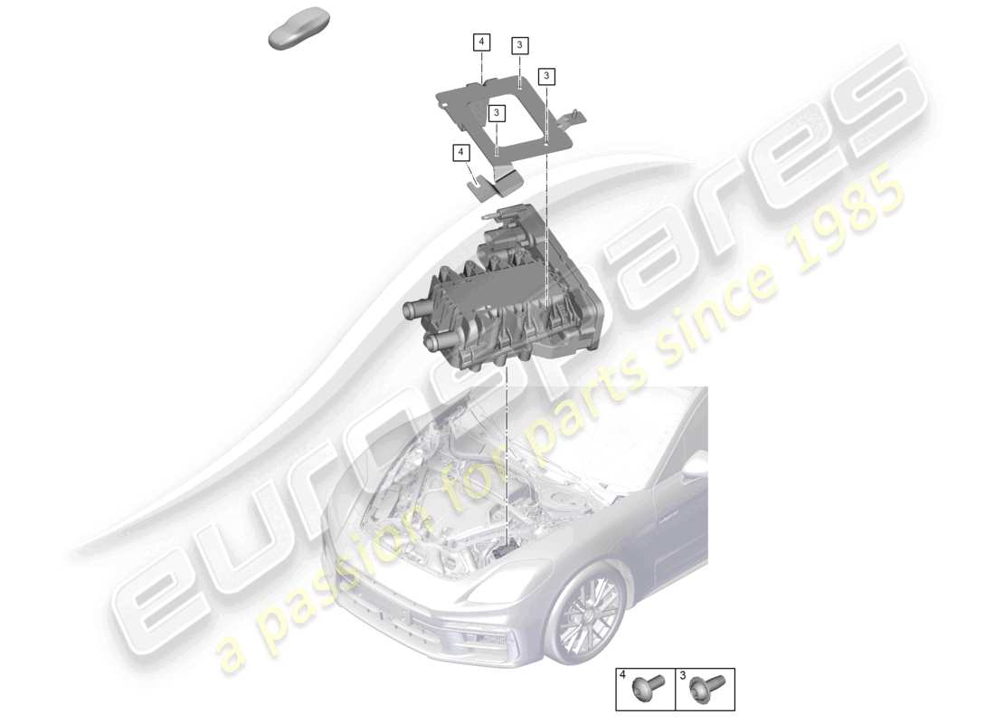 porsche 2025 (panamera 976) teilediagramm für hochspannungsheizung (ptc)