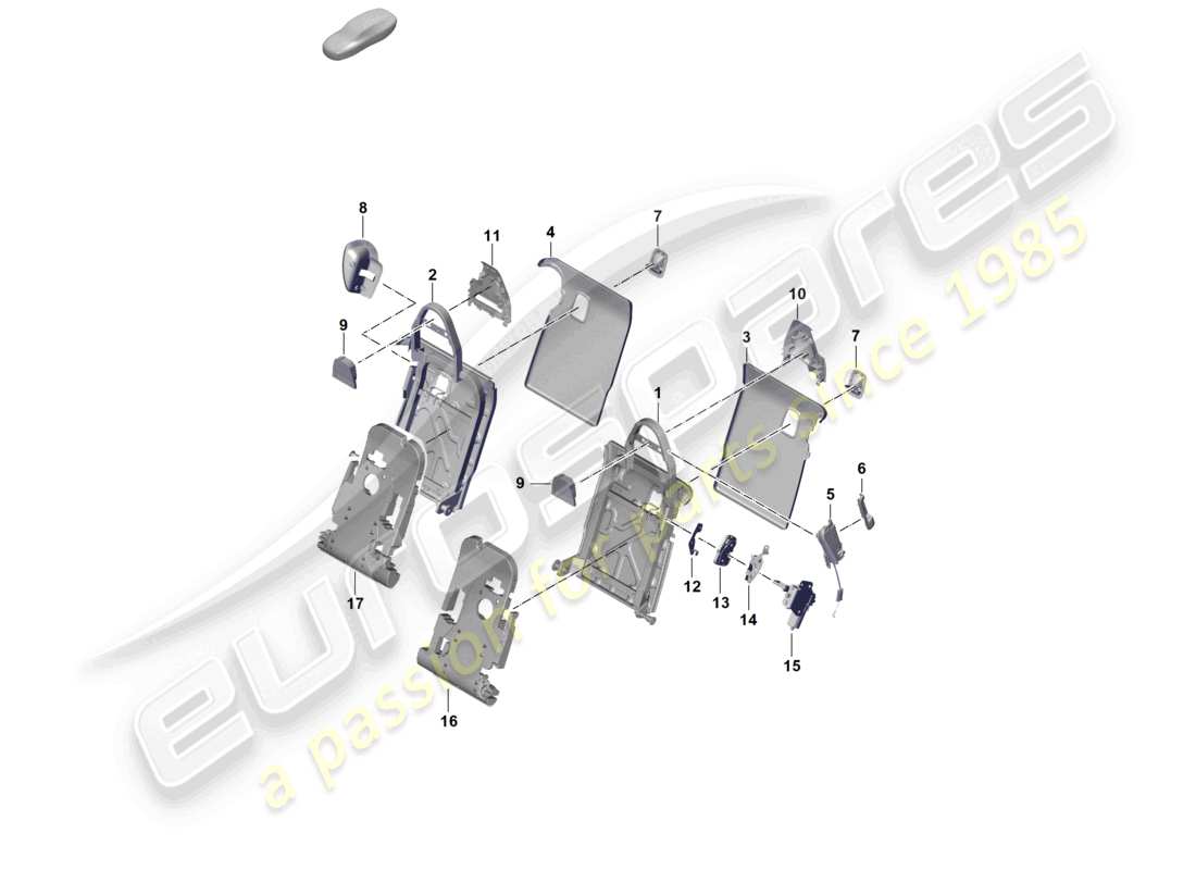 porsche 2025 (panamera 976) rückenlehnenrahmen executive teilediagramm