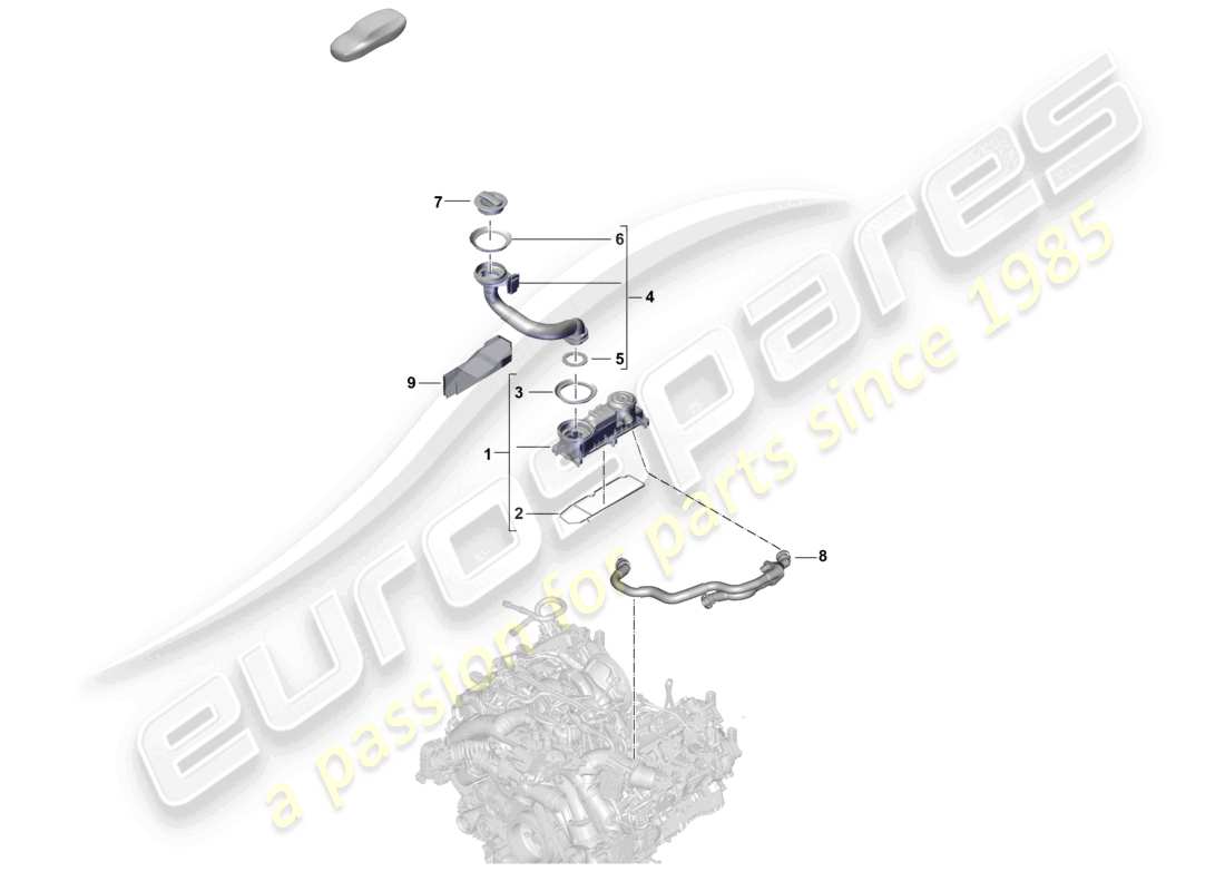 porsche 2023 (cayenne e3 pa) entlüftung für zylinderblock-ölabscheider teilediagramm