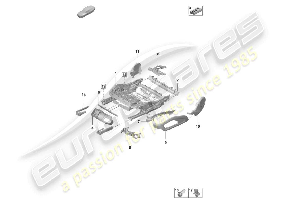 porsche 2024 (992-2 gt3/rs/st) sitzrahmen zubehör sonstiges teilediagramm