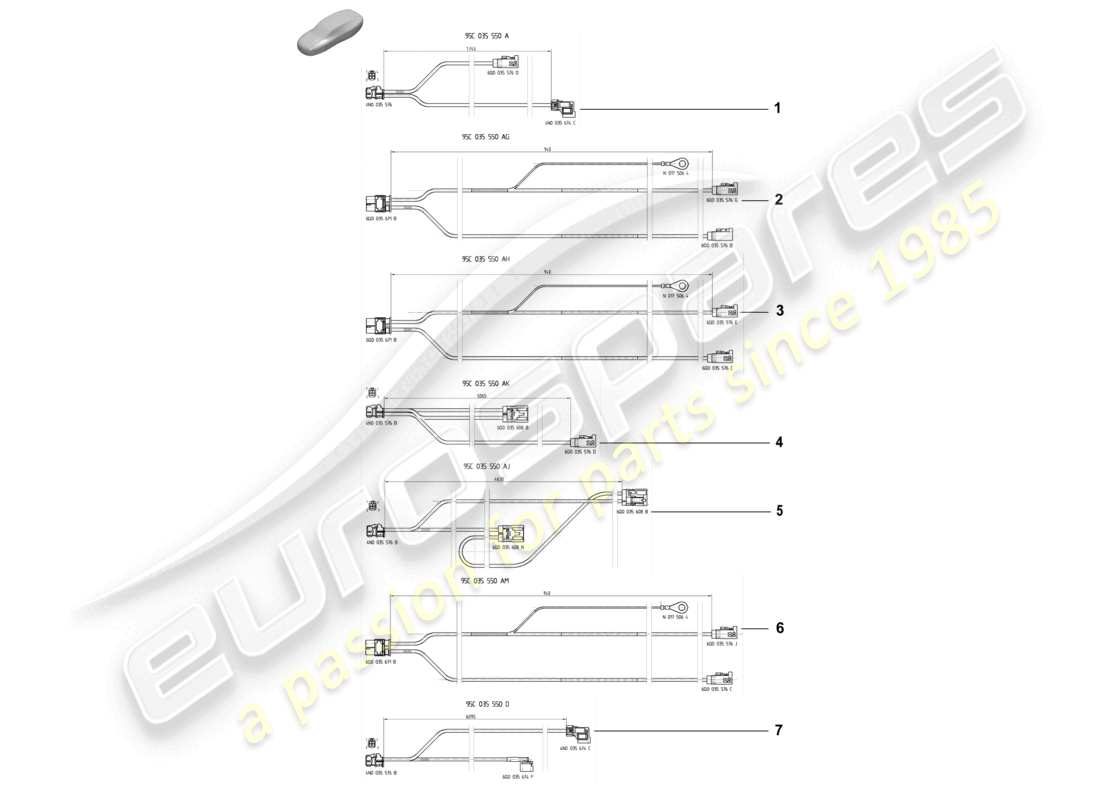 teilediagramm mit der teilenummer 95c035550ag