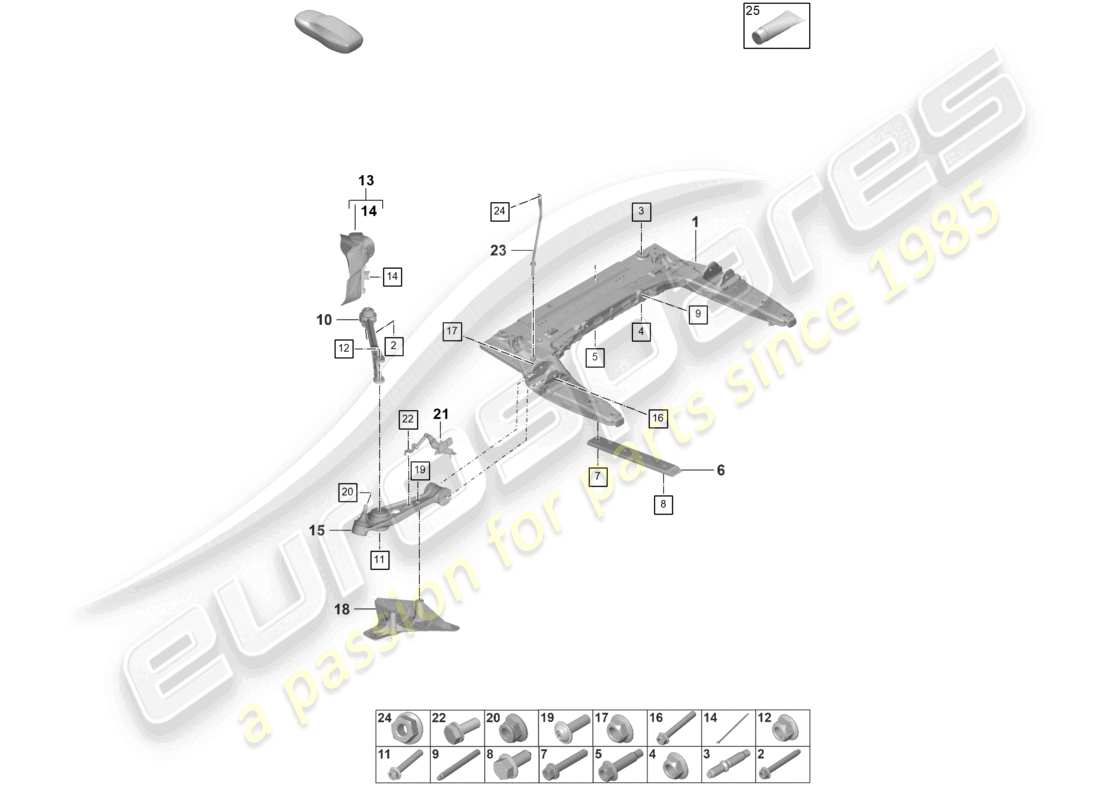ein Teilediagramm aus dem Porsche 2024 (992-1) Teilekatalog