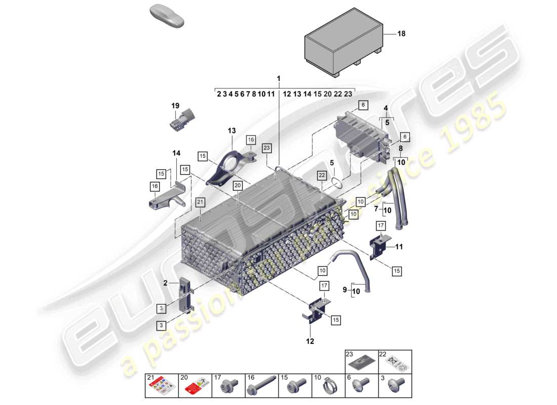 eine teilezeichnung aus dem porsche 2023 (cayenne e3 pa) teilekatalog