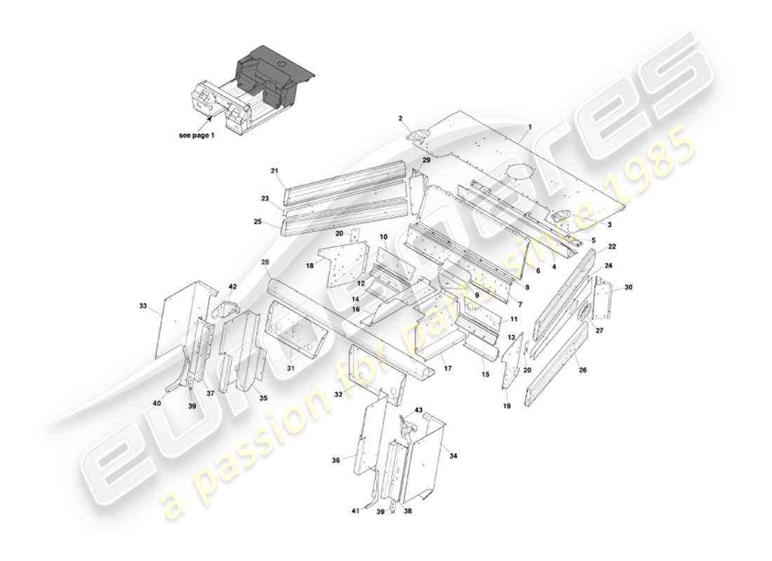 aston martin vanquish (2004) unterboden 2 teilediagramm