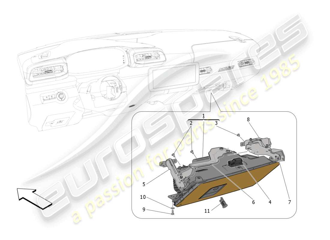 maserati mc20 cielo (2023) handschuhfächer teilediagramm