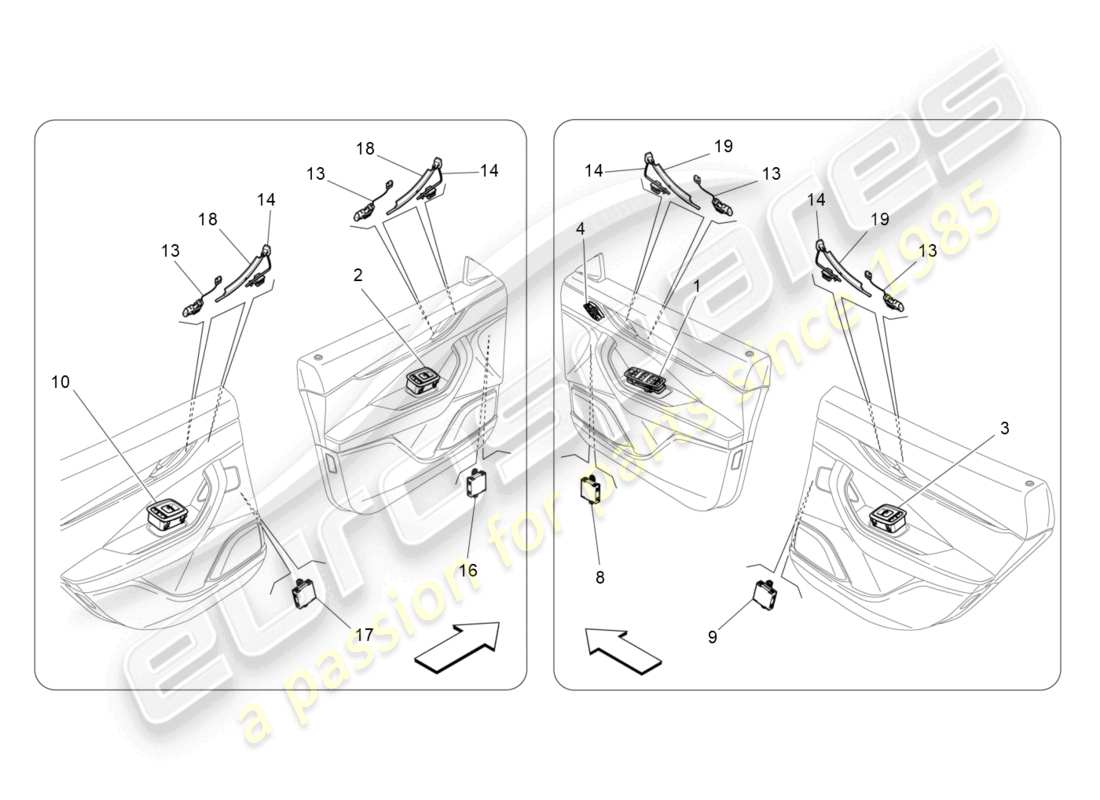 maserati levante modena s (2022) türgeräte ersatzteildiagramm